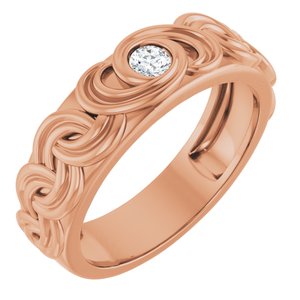 Matte - Ryan - 14K Rose Gold 1/8 CT Natural Diamond Band