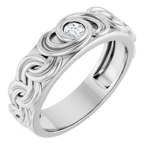 Matte - Ryan - 14K White Gold 1/8 CT Lab-Grown Diamond Band