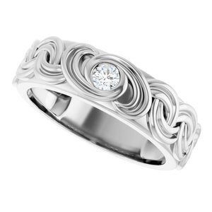 Matte - Ryan - 14K White Gold 1/8 CT Natural Diamond Band