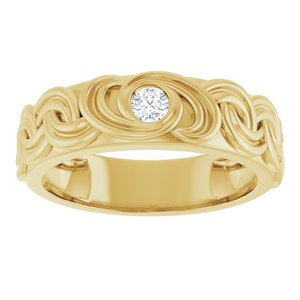 Matte - Ryan - 14K Yellow Gold 1/8 CT Lab-Grown Diamond Band