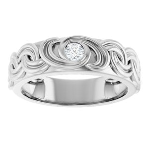 Matte - Ryan - 14K White Gold 1/8 CT Natural Diamond Band