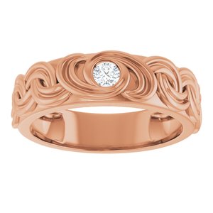 Matte - Ryan - 14K Rose Gold 1/8 CT Lab-Grown Diamond Band