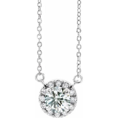 14K Gold 7/8 CTW Diamond French-Set 16-18" Necklace 14K White Gold