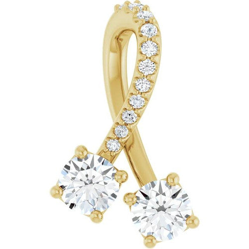 14K Gold 1/2 CTW Natural Diamond Pendant 14K Yellow Gold