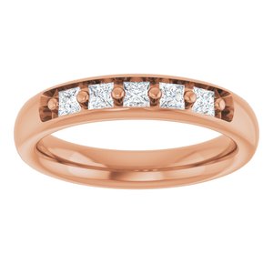 Hammered - Thomas - 14K Rose Gold 1/2 CTW Lab-Grown Diamond Mens Band