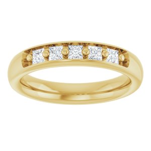 Hammered - Thomas - 14K Yellow Gold 1/2 CTW Natural Diamond Mens Band