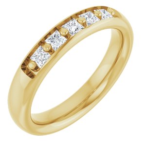 Hammered - Thomas - 14K Yellow Gold 1/2 CTW Natural Diamond Mens Band