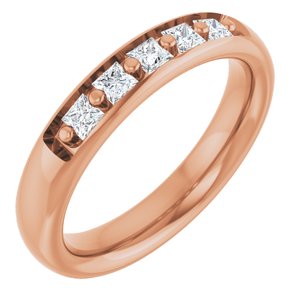 Hammered - Thomas - 14K Rose Gold 1/2 CTW Lab-Grown Diamond Mens Band