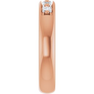 Hammered - Thomas - 14K Rose Gold 1/2 CTW Natural Diamond Mens Band