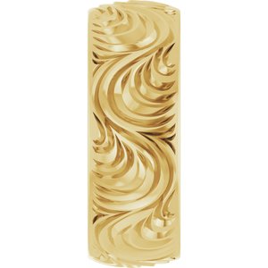Classic - Ariadna - 14K Yellow Gold 7 mm Scroll Comfort-Fit Band Size 7