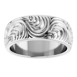 Classic - Ariadna - Platinum 7 mm Scroll Comfort-Fit Band Size 7
