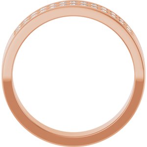 Classic - Elias - 14K Rose Gold 3/8 CTW Natural Diamond Double Row Tapered Band