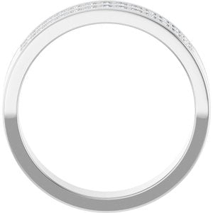 Classic - Elias - 14K White Gold 3/8 CTW Natural Diamond Double Row Tapered Band