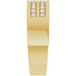 Classic - Elias - 14K Yellow Gold 3/8 CTW Lab-Grown Diamond Double Row Tapered Band