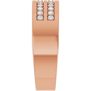 Classic - Elias - 14K Rose Gold 3/8 CTW Natural Diamond Double Row Tapered Band