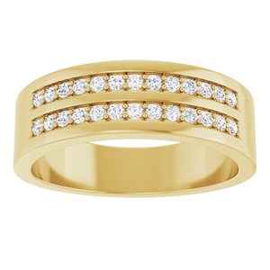 Classic - Elias - 14K Yellow Gold 3/8 CTW Lab-Grown Diamond Double Row Tapered Band