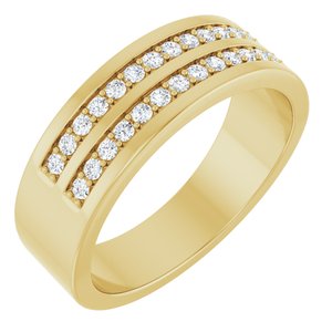 Classic - Elias - 14K Yellow Gold 3/8 CTW Lab-Grown Diamond Double Row Tapered Band
