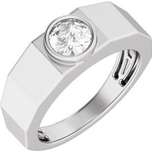 Matte - Cameron - 14K White Gold 1 CT Lab-Grown Diamond Tapered Band