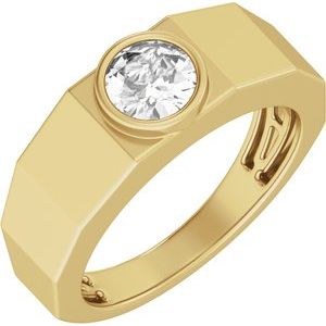 Matte - Cameron - 14K Yellow Gold 1 CT Lab-Grown Diamond Tapered Band