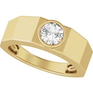 Matte - Cameron - 14K Yellow Gold 1 CT Lab-Grown Diamond Tapered Band