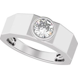 Matte - Cameron - 14K White Gold 1 CT Lab-Grown Diamond Tapered Band