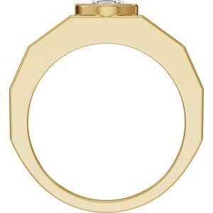 Matte - Cameron - 14K Yellow Gold 1 CT Lab-Grown Diamond Tapered Band