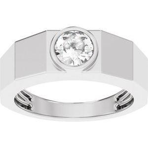 Matte - Cameron - 14K White Gold 1 CT Lab-Grown Diamond Tapered Band