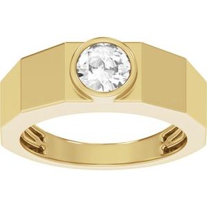 Matte - Cameron - 14K Yellow Gold 1 CT Lab-Grown Diamond Tapered Band