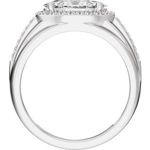 Matte - Emmett - 14K White Gold 1 3/4 CTW Lab-Grown Diamond Halo-Style Tapered Band