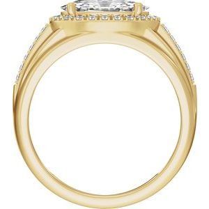 Matte - Emmett - 14K Yellow Gold 1 3/4 CTW Lab-Grown Diamond Halo-Style Tapered Band