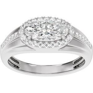 Matte - Emmett - 14K White Gold 1 3/4 CTW Lab-Grown Diamond Halo-Style Tapered Band