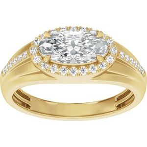 Matte - Emmett - 14K Yellow Gold 1 3/4 CTW Lab-Grown Diamond Halo-Style Tapered Band