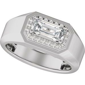 Matte - Axel - 14K White Gold 1 3/4 CTW Lab-Grown Diamond Halo-Style Band