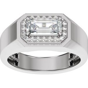 Matte - Axel - 14K White Gold 1 3/4 CTW Lab-Grown Diamond Halo-Style Band