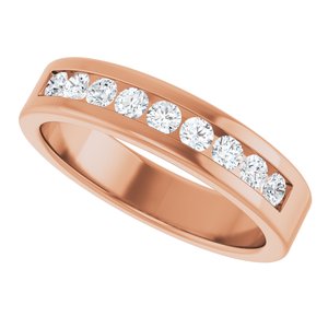 Hammered - Josiah - 14K Rose Gold 1/2 CTW Natural Diamond Band
