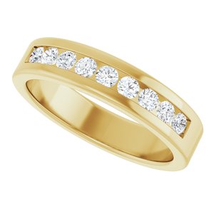 Hammered - Josiah - 14K Yellow Gold 1/2 CTW Lab-Grown Diamond Band