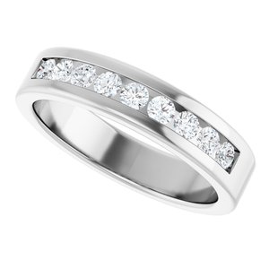 Hammered - Josiah - 14K White Gold 1/2 CTW Lab-Grown Diamond Band