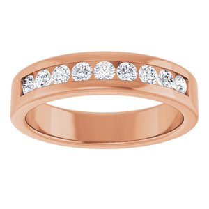 Hammered - Josiah - 14K Rose Gold 1/2 CTW Natural Diamond Band