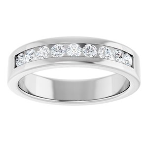 Hammered - Josiah - 14K White Gold 1/2 CTW Lab-Grown Diamond Band