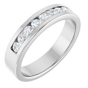 Hammered - Josiah - 14K White Gold 1/2 CTW Lab-Grown Diamond Band