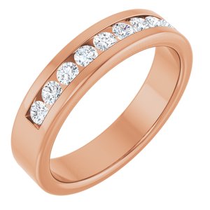 Hammered - Josiah - 14K Rose Gold 1/2 CTW Lab-Grown Diamond Band