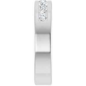 Hammered - Josiah - 14K White Gold 1/2 CTW Lab-Grown Diamond Band