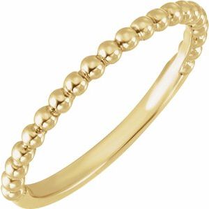 Classic - Belen - 14K Yellow Gold Beaded Band