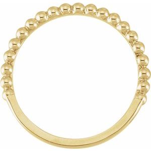 Classic - Belen - 14K Yellow Gold Beaded Band
