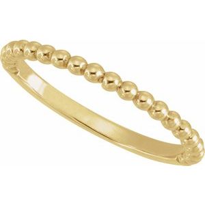 Classic - Belen - 14K Yellow Gold Beaded Band