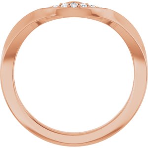 Curved - Storm - 14K Rose Gold 1/8 CTW Natural Diamond Contour Band