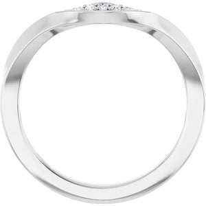 Curved - Storm - Platinum 1/8 CTW Lab-Grown Diamond Contour Band