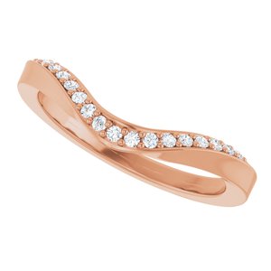 Curved - Storm - 14K Rose Gold 1/8 CTW Natural Diamond Contour Band