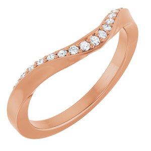 Curved - Storm - 14K Rose Gold 1/8 CTW Natural Diamond Contour Band