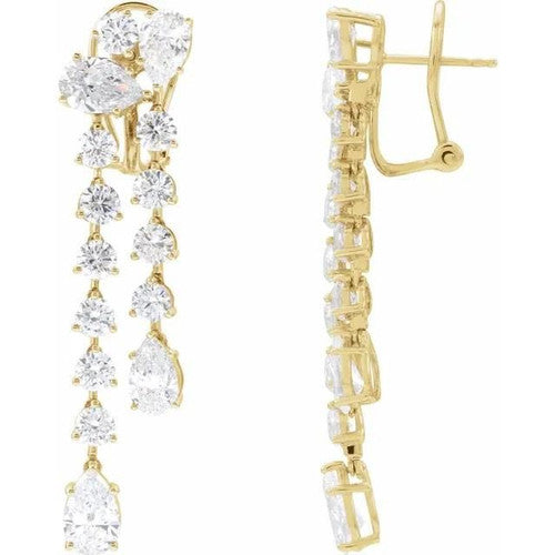 14K Gold 9 1/2 CTW Lab-Grown Diamond Dangle Earrings 14K Yellow Gold